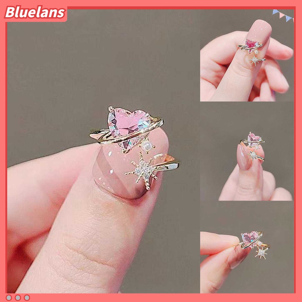 Cincin Berlian Imitasi Bentuk Hati Untuk Wanita