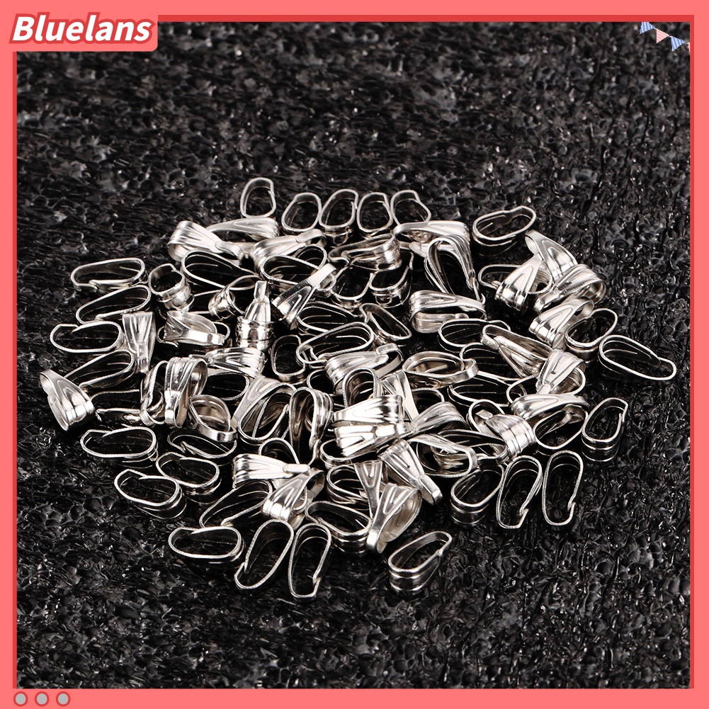 Bluelans 100pcs Bail Connectors Jewelry Findings DIY Necklace Pendant Buckle Clip Clasps