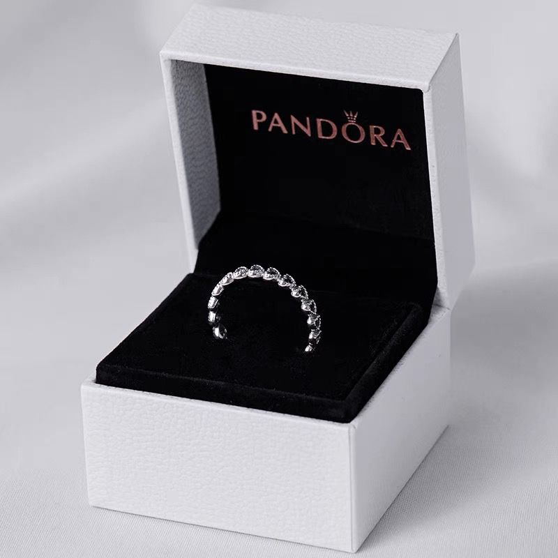 Pandora Cincin 925 Silver Bentuk Hati Dengan Kotak Untuk Wanita