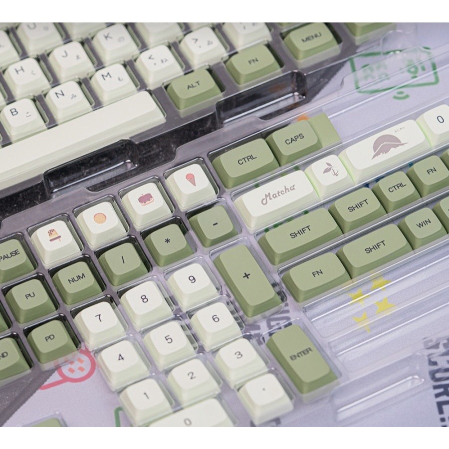 Yiqi Matcha Japanese Root PBT Dye-sub Keycaps 124 set XDA Profile