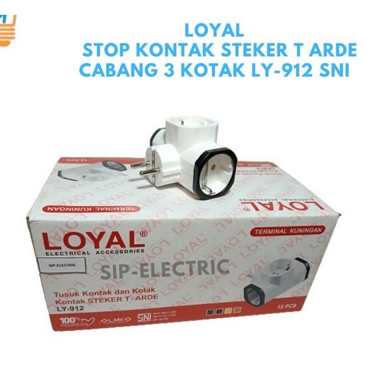 STOP KONTAK/STEKER T MULTI 3 LUBANG LOYAL LY - 912 10A/250V