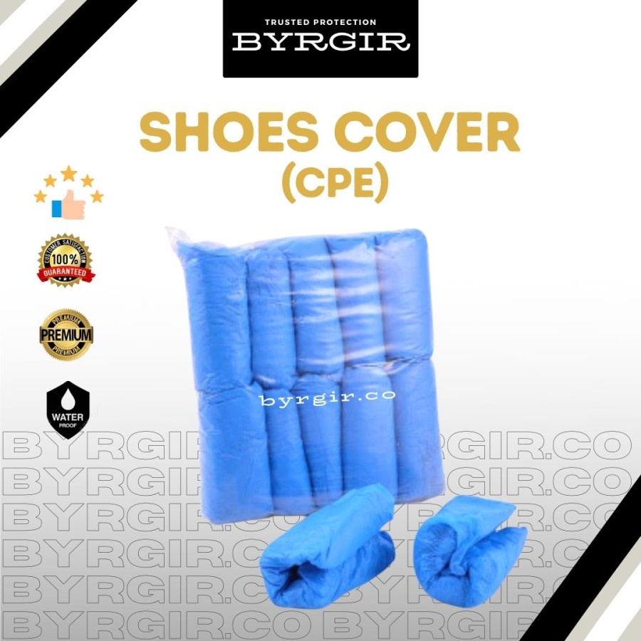 100pcs Disposable Shoe Shoes Cover Non Woven Penutup Pelindung Sepatu APD Medis Sekali Pakai Biru