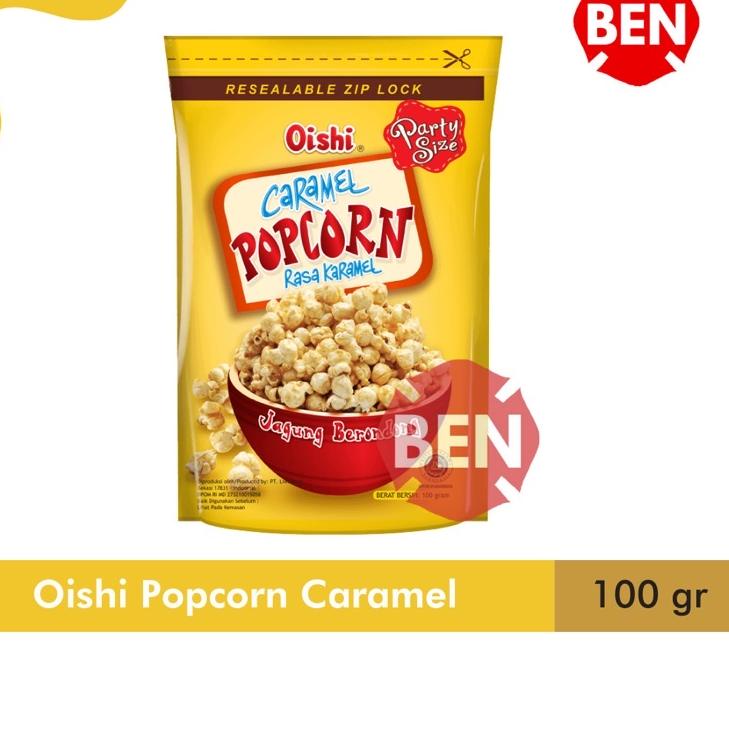 

New Mart--Oishi Popcorn CARAMEL 100g 100gr 100 g gr gram - Jagung KARAMEL Bag