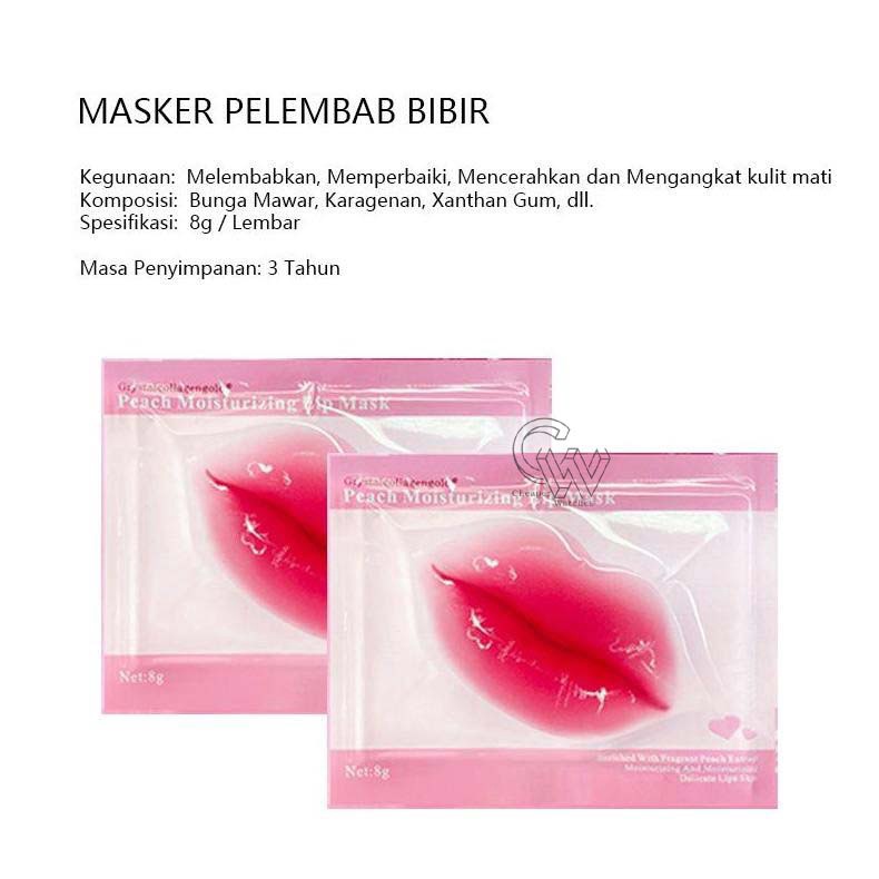 Cheaper-10 Pcs-Peach Moisturizing Lip Mask Masker Bibir/ Gold Collagen Lip Mask / Masker Pelembab Bibir