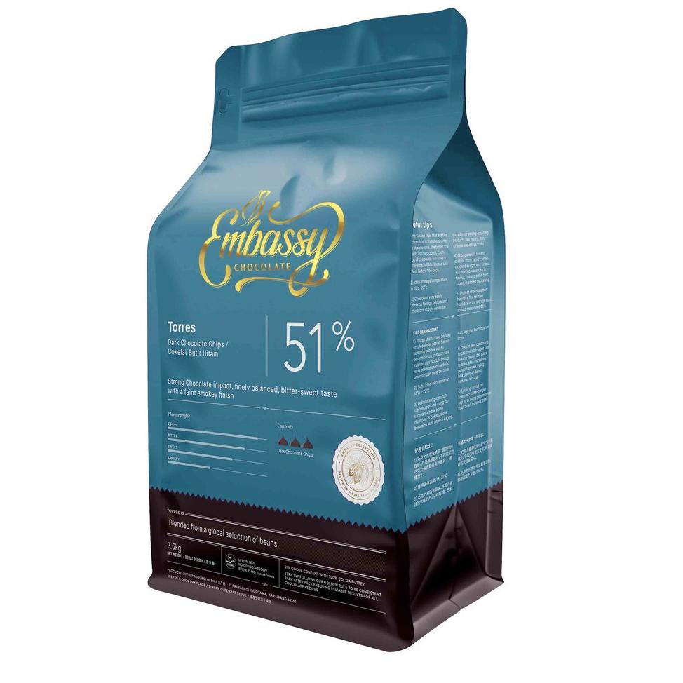 

Special Edition TULIP Embassy Chocolate Chocochip TORRES 51% Cokelat 250gr 08