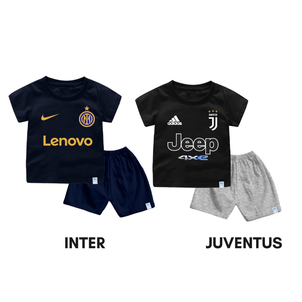 Setelan Kaos Bola Club Eropa Untuk Anak dan Bayi Bahan Katun Combed 30s Lembut dan Nyaman Dipakai