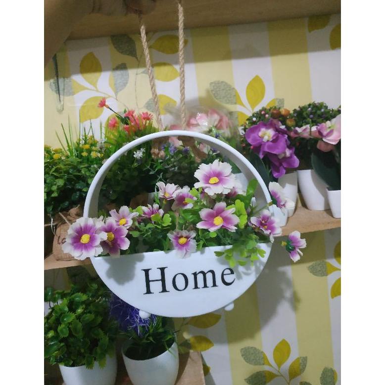 Tanaman bunga hias plastik artificial bunga gantung tempel dinding