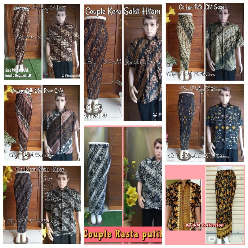 WM>COUPLE.HEM PDK+ ROK PLISKET/MOTIF SONGKET/DARIMBIT BATIK ROK PLISKET SONGKET/HEM PDK SONGKET/CO.T