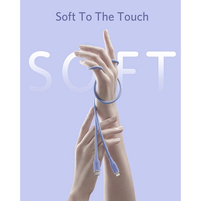 Kabel Charger Anker PowerLine Flow USB-C to Lightning Cable 6ft A8663