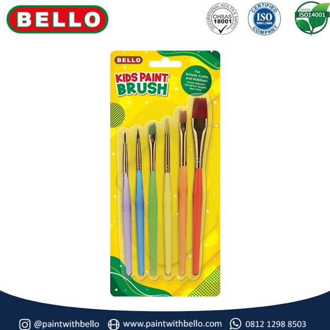 

[COD] BELLO KIDS PAINT BRUSH - Set 6 Kuas Lukis Anak dan Bayi OBRAL Kode 1237