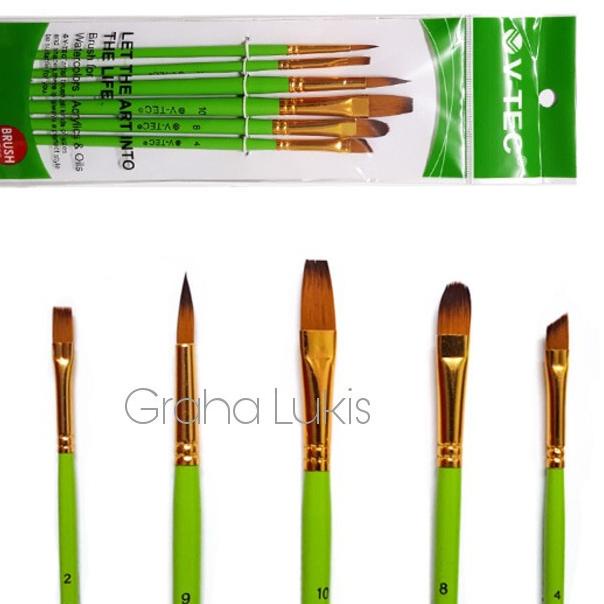 

FREE ONGKIR!V-Tec Brush A0278 Set 6 / Kuas Lukis Set 6|SQ9