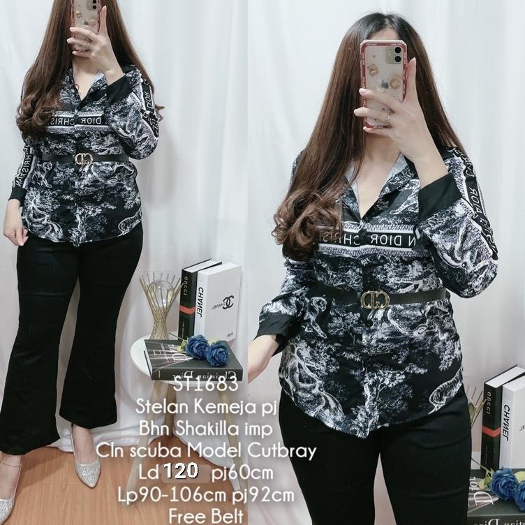 Produk Oke--SETCEL Dio*r VANEZA/ ONESET KEMEJA BRANDED termurah/ setelan kantor wanita