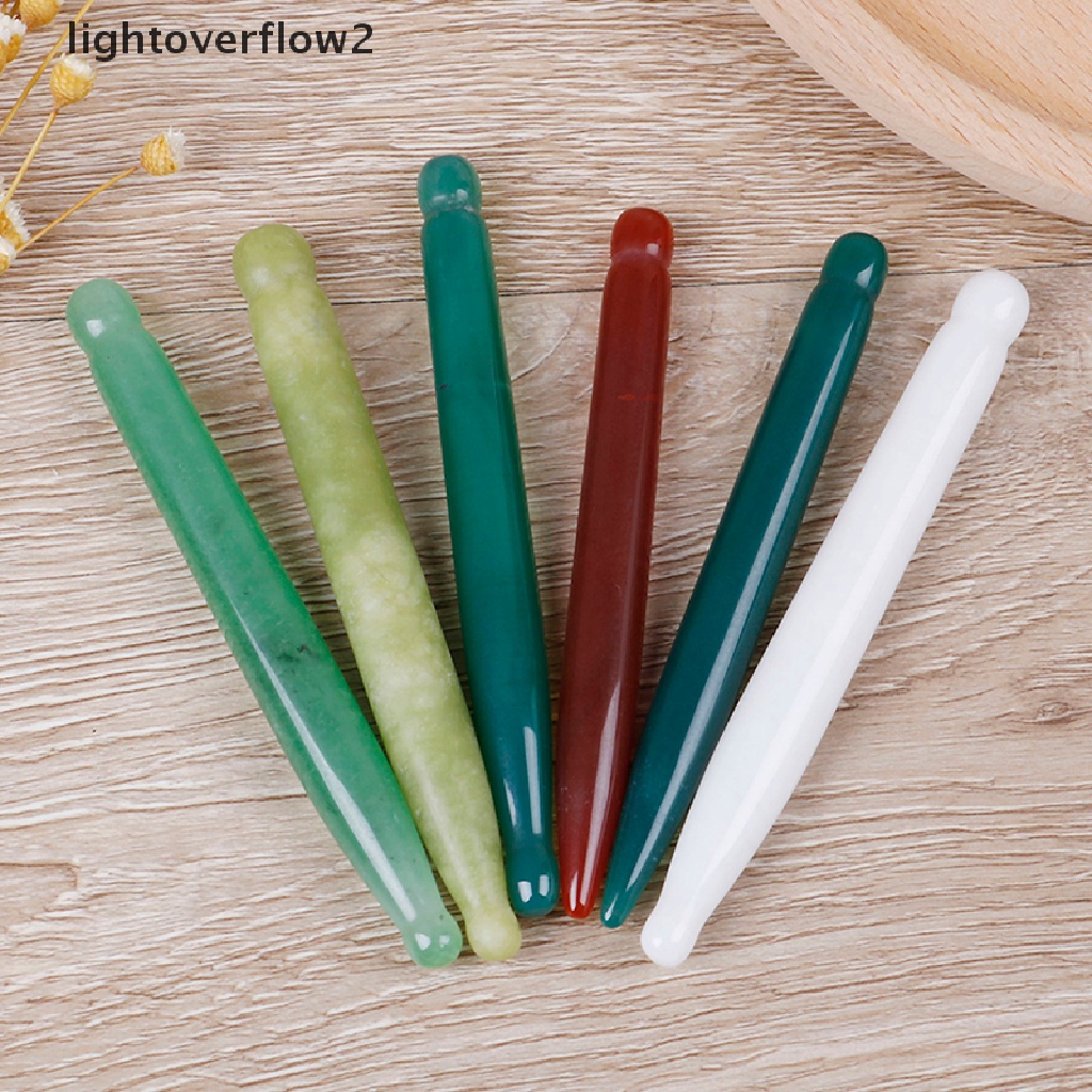 (lightoverflow2) Batu Giok Guasha Alat Pijat Spa Akupuntur Wajah