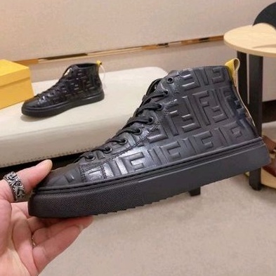 sepatu sneaker boot cowok fen d1 men shoes high end pria kulit hitam mirror New top p1shoes