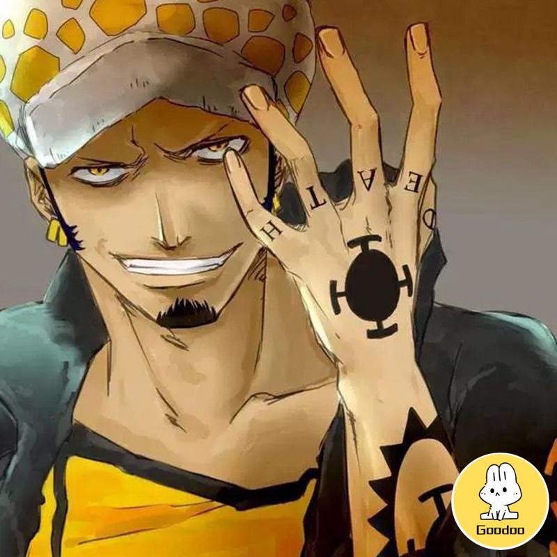 Stiker tato Halal Tato temporary kartun Anime satu potong topi jerami Luffy tahan tahan lama stiker tato -Doo