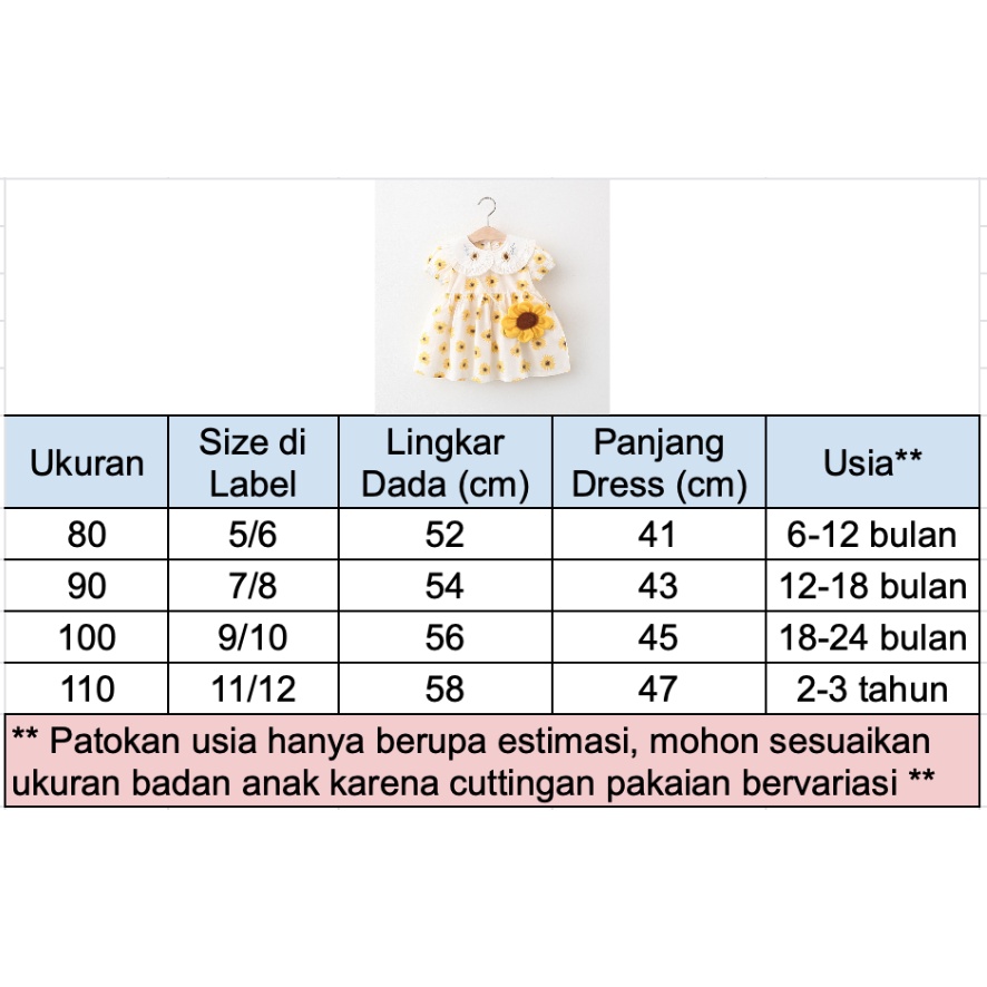 [eleypan.kids] Dress Anak IMPORT BONUS TAS Bunga Matahari Kelinci Sunflower Polkadot Terusan Impor
