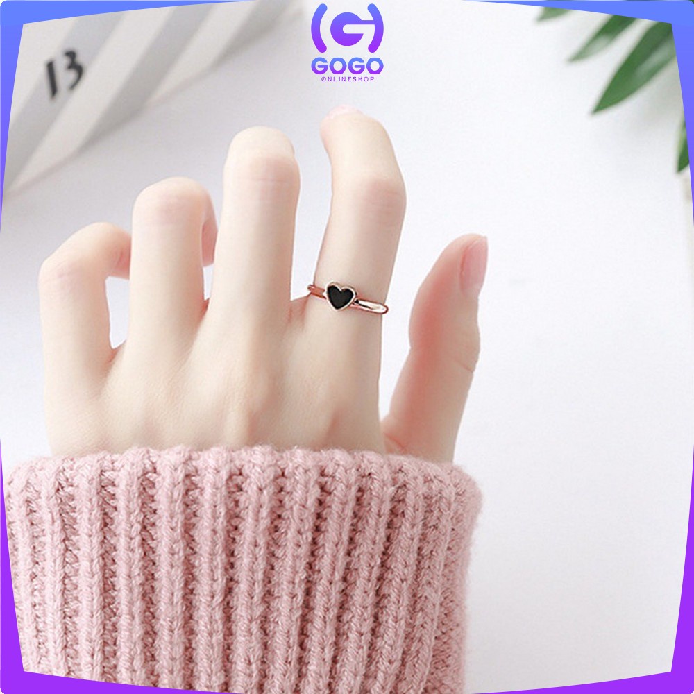 GOGO-K131 Cincin Wanita Bahan Titanium Steel Motif Bunga / Cincin Dewasa Motif Simple Anti Karat / Cincin Fashion Wanita Ala Korea