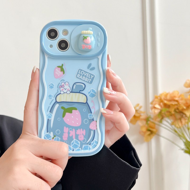 Soft Case yang Dapat Ditekan untuk IPhone 11 12 13 14 Pro Max 14 Plus Casing Penutup Ponsel Lemon Lucu Beruang Gadis Hadiah Gadis cassing hp