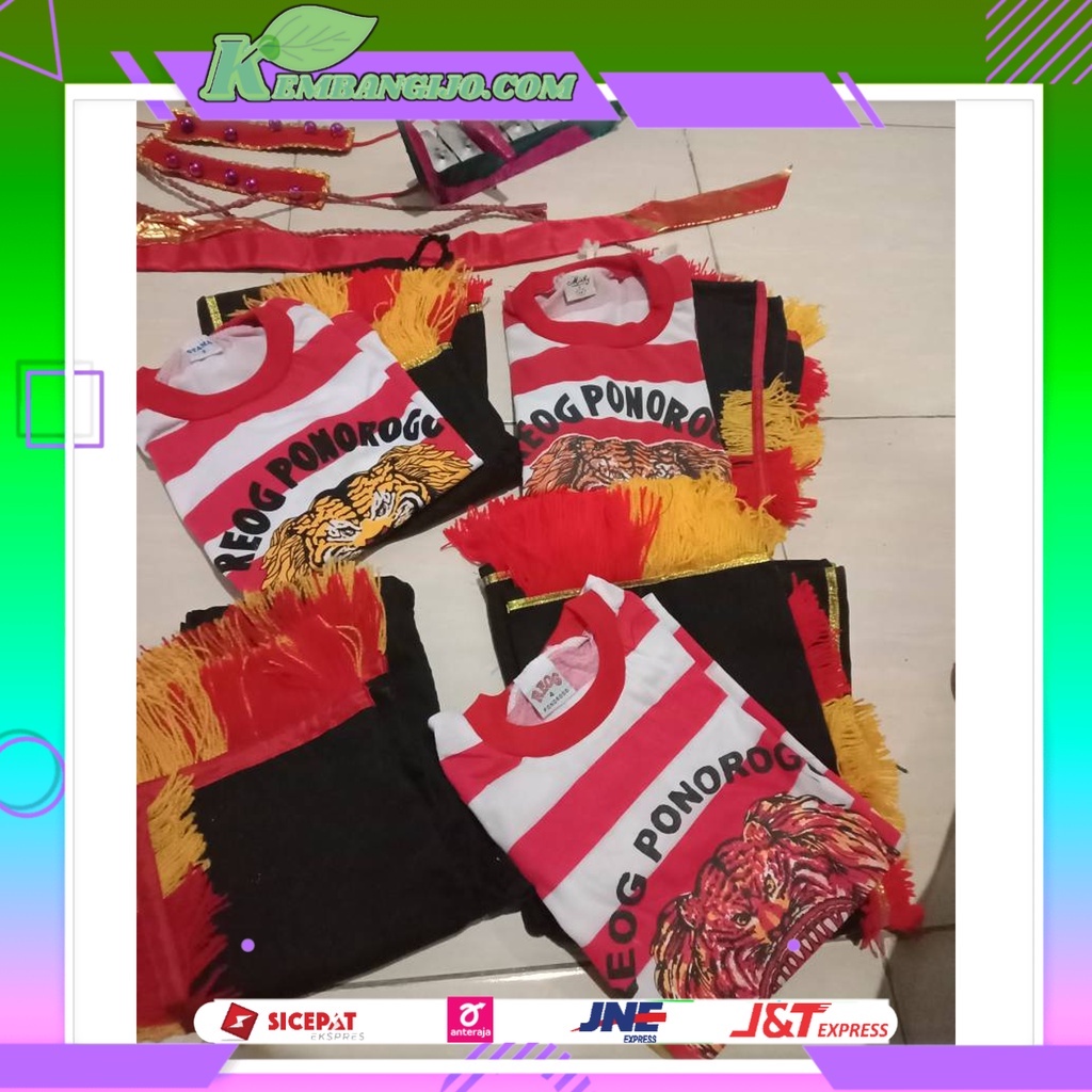 Baju Setelan Anak Laki Laki Wanita Reog Ponorogo Asli Kostum Kesenian Pakaian Pria Ganongan Pakem Fu