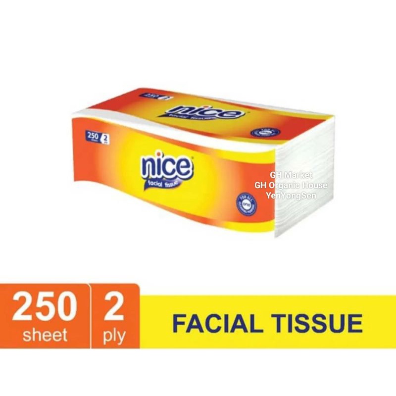 Nice Tisu 250 Sheet 2ply x 4 pack/ Tissue Nice MultiPack 250s 2ply x 4