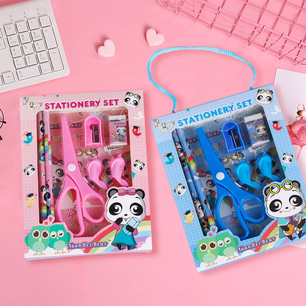 

LP Stationary Set Pensil Lengkap Dengan Alat Tulis set Anak Sekolah 8 In 1 Import