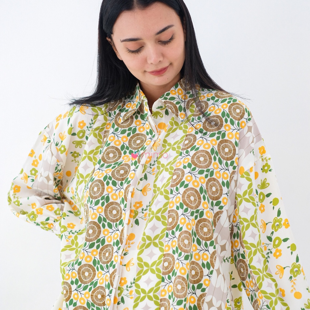 Mimo Floral Satin Kemeja