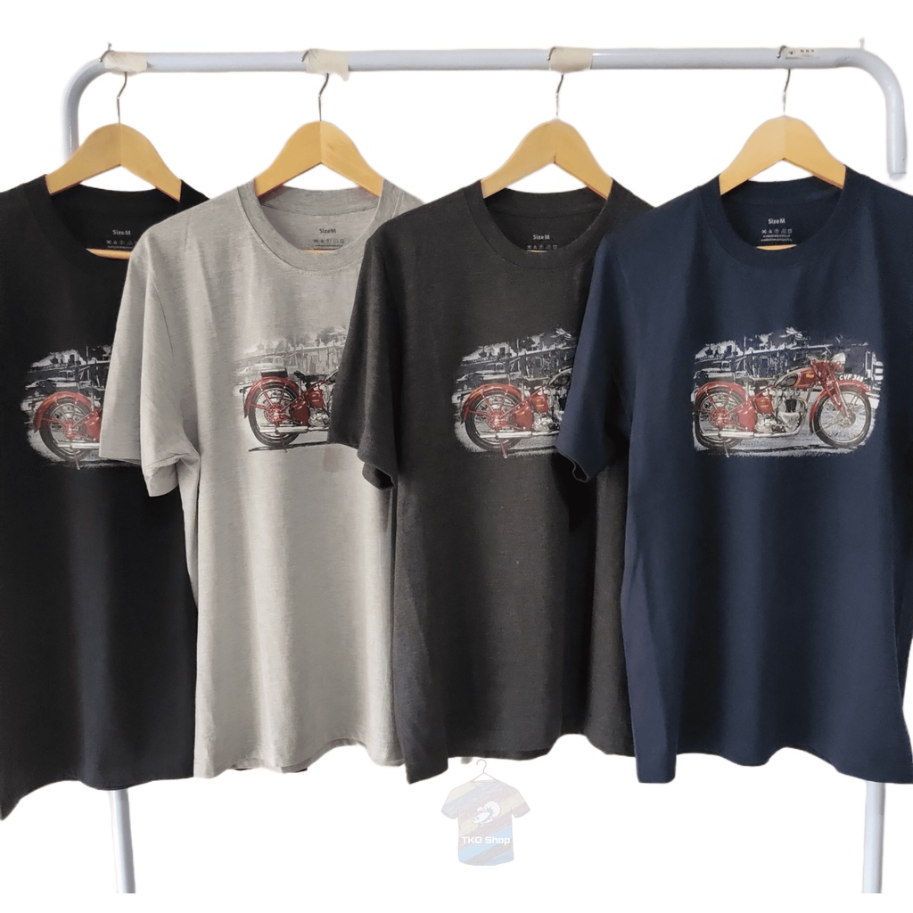 Kaos Distro Seamless Katun Combed Sablon Motor Triumph