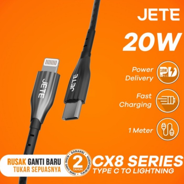 Kabel Data JETE CX8 Type C to Lightning Fast Charging
