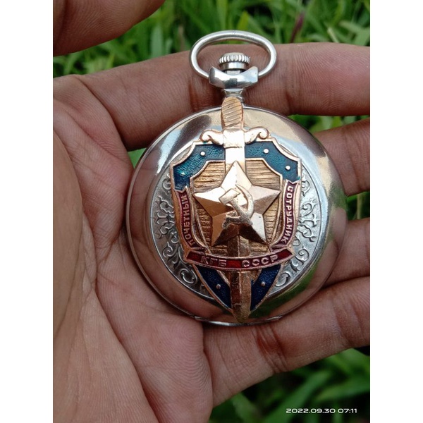Jam Saku Rusia Antik Langka, Molnija Pocket Watch KGB Series, Rare Item
