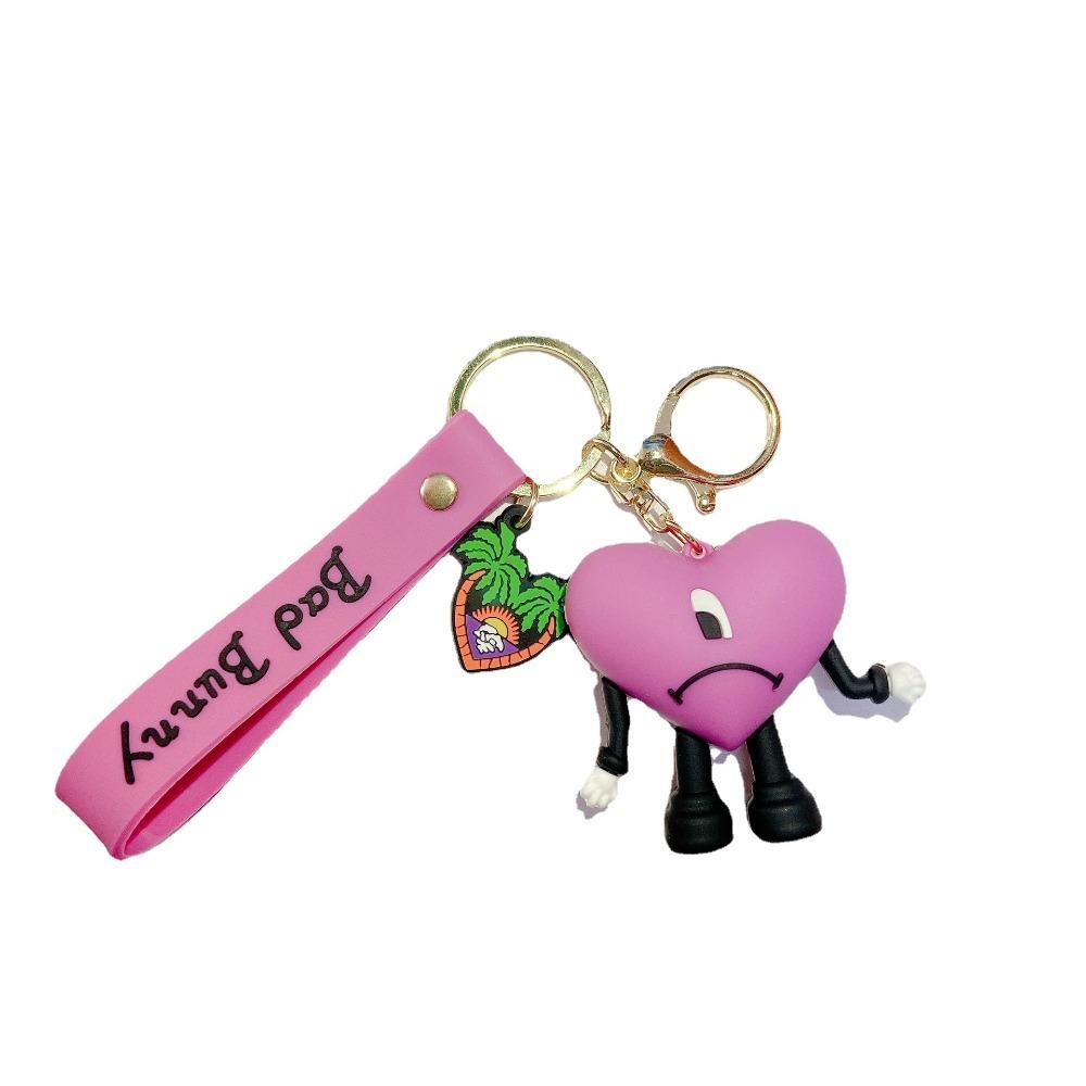 Lanfy Bad Bunny Keychain Lucu Kreatif Untuk Teman Gantungan Kunci Hadiah Gantungan Kunci Mobil Cinta Merah Hati Hadiah Kunci Gesper Key Lanyard