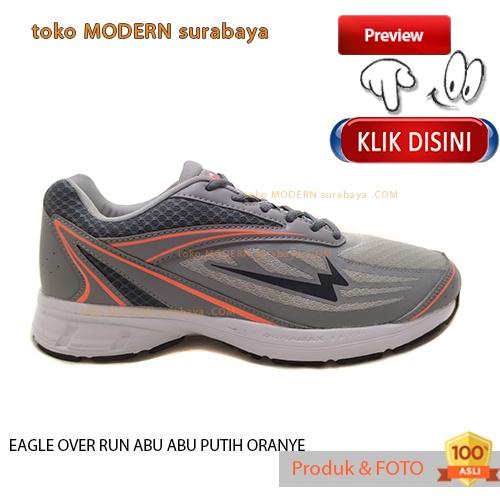 UKURAN JUMBO Sepatu pria olahraga running sneakers tali EAGLE OVER RUN