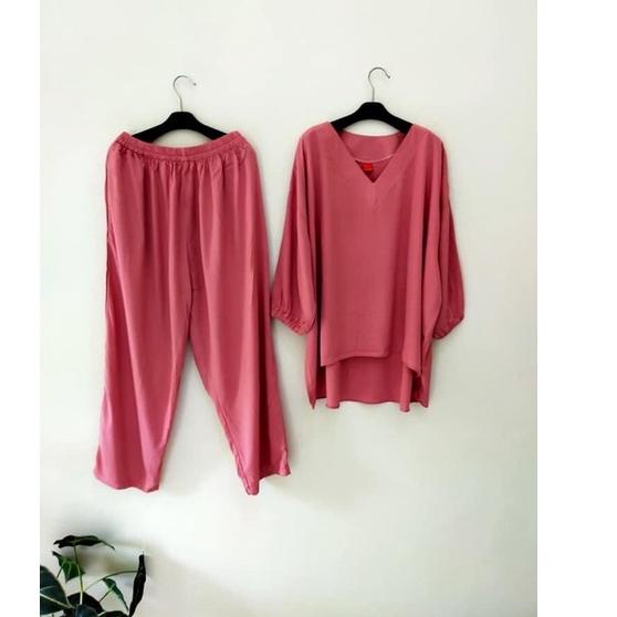 Stok Terbatas STELAN RAYON MAMA ROSA POLOS(COD)ONE SET VIRAL/ONE SET KEKINIAN/JUMBO/SET RAYON WANITA