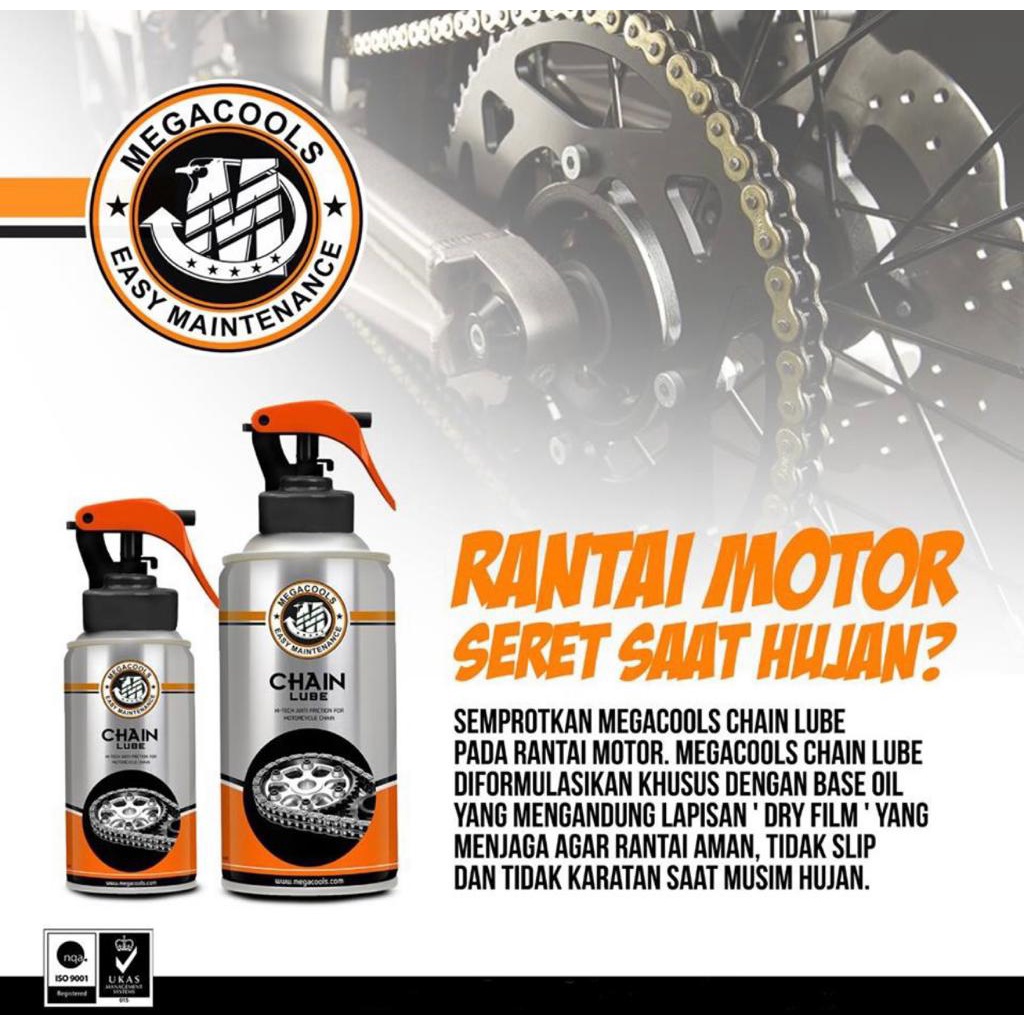 Megacools Chain lube 300ml Pelumas Rantai Motor Sepeda