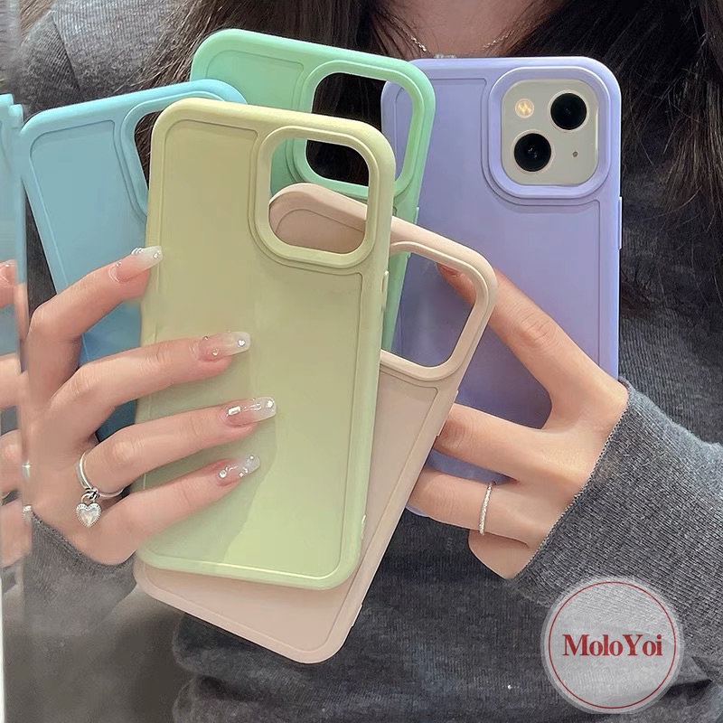 Soft Case Pelindung Penuh Warna Macaron Matte Polos Untuk iPhone 7 8 Plus 14 13 11 12 Pro MAX 11 7plus XR 8plus X XS MAX