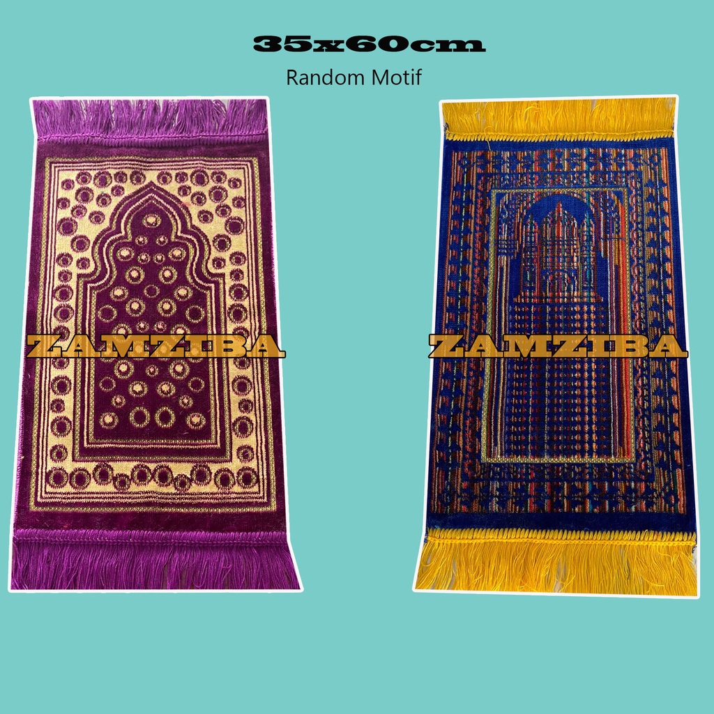 Sajadah Mini Ukuran 35x60cm Bahan Tebal Perlengkapan Sholat Sejadah Sauvenir Terbaru Zamziba Sajadah