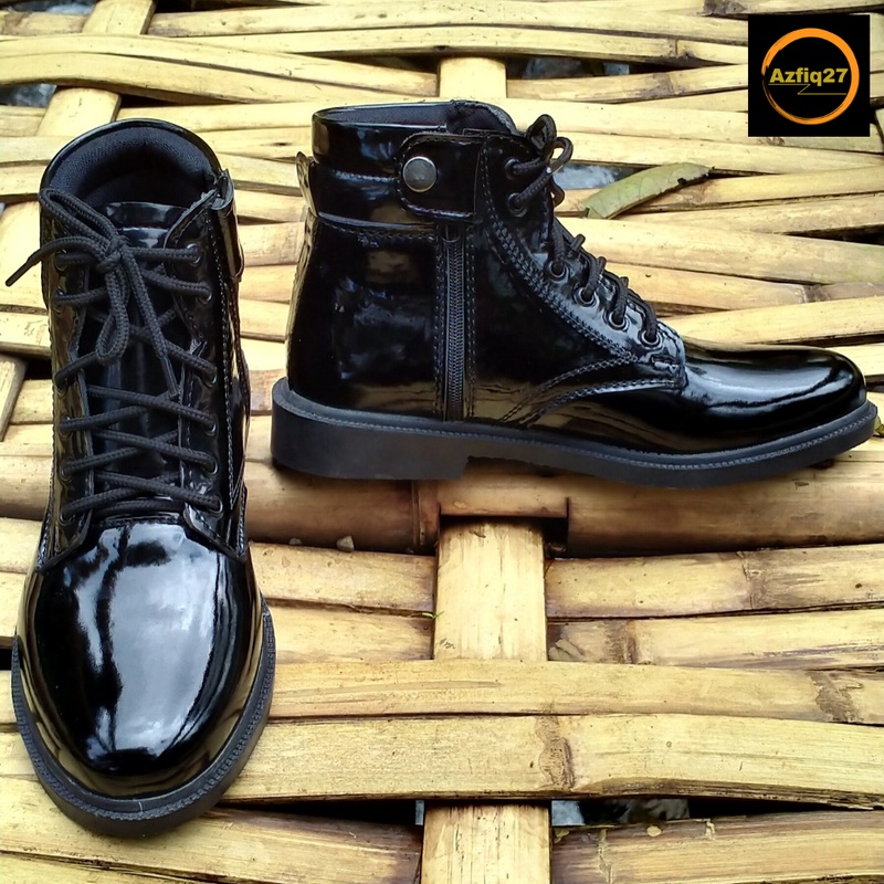 Sepatu Kilap Pantofel Resmi PDH Polri Tni Security Satpam Original Dinas Kerja Terbaru Tali ikat Azfiq27 #6