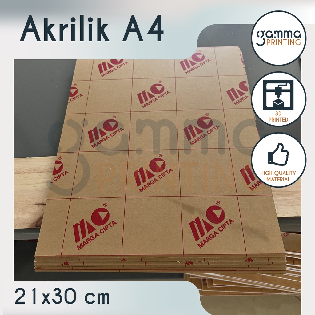 

Akrilik A4 21x30cm 2mm Marga Cipta Lembaran / Potongan / Laser Cutting