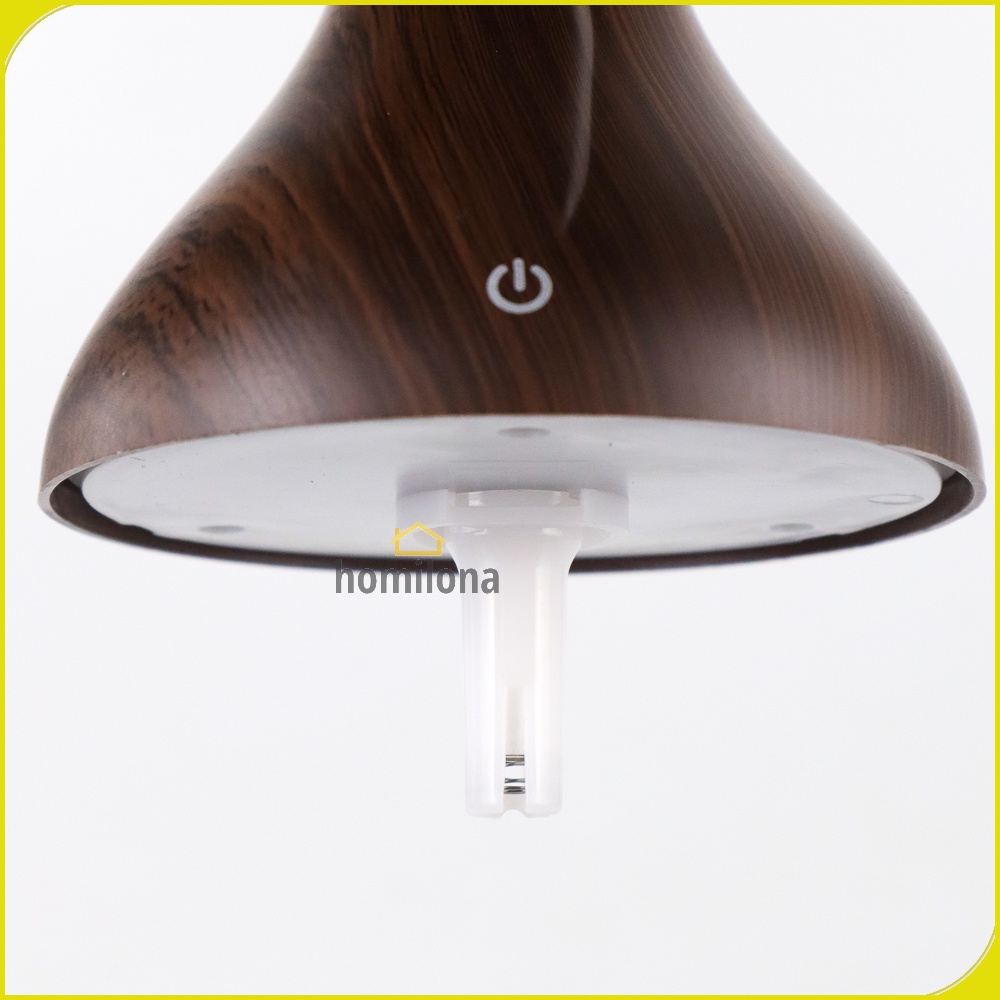 Air Humidifier Ultrasonic Aromatherapy Oil Diffuser 130ml Motif Kayu Wood Grain Taffware HUMI M137902 Wooden Dark Brown