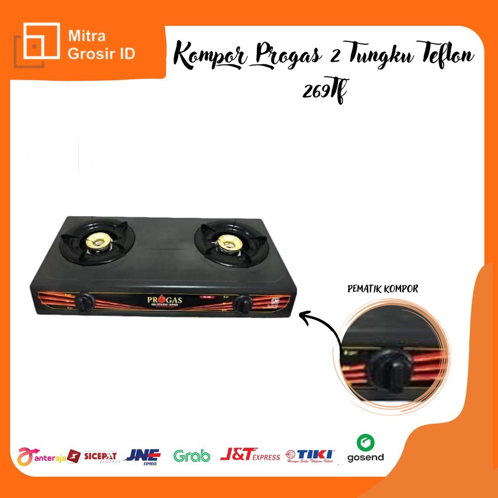 KOMPOR PROGAS 2 TUNGKU TEFLON 269 TF