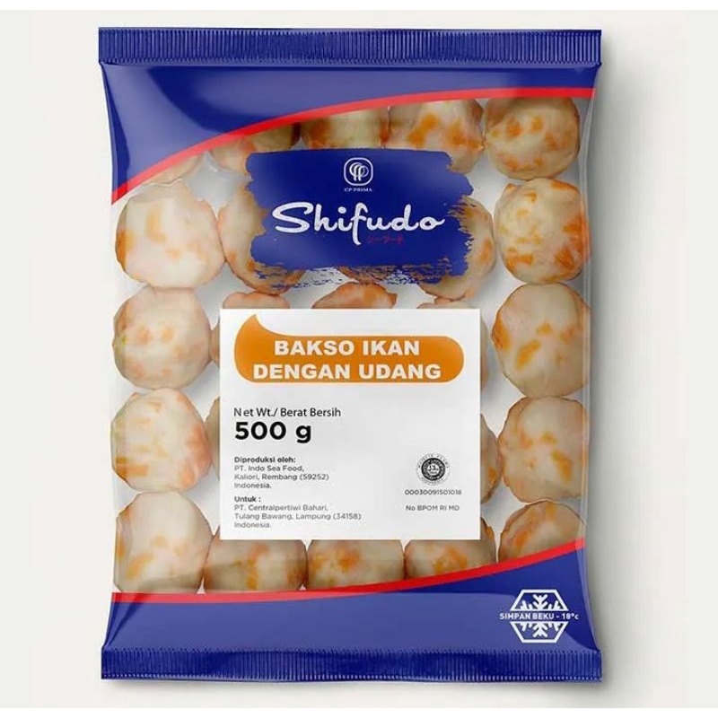 

FROZEN FOOD SHIFUDO BAKSO UDANG 500GRAM BAKSO IKAN DENGAN UDANG - DISASS JOGJA