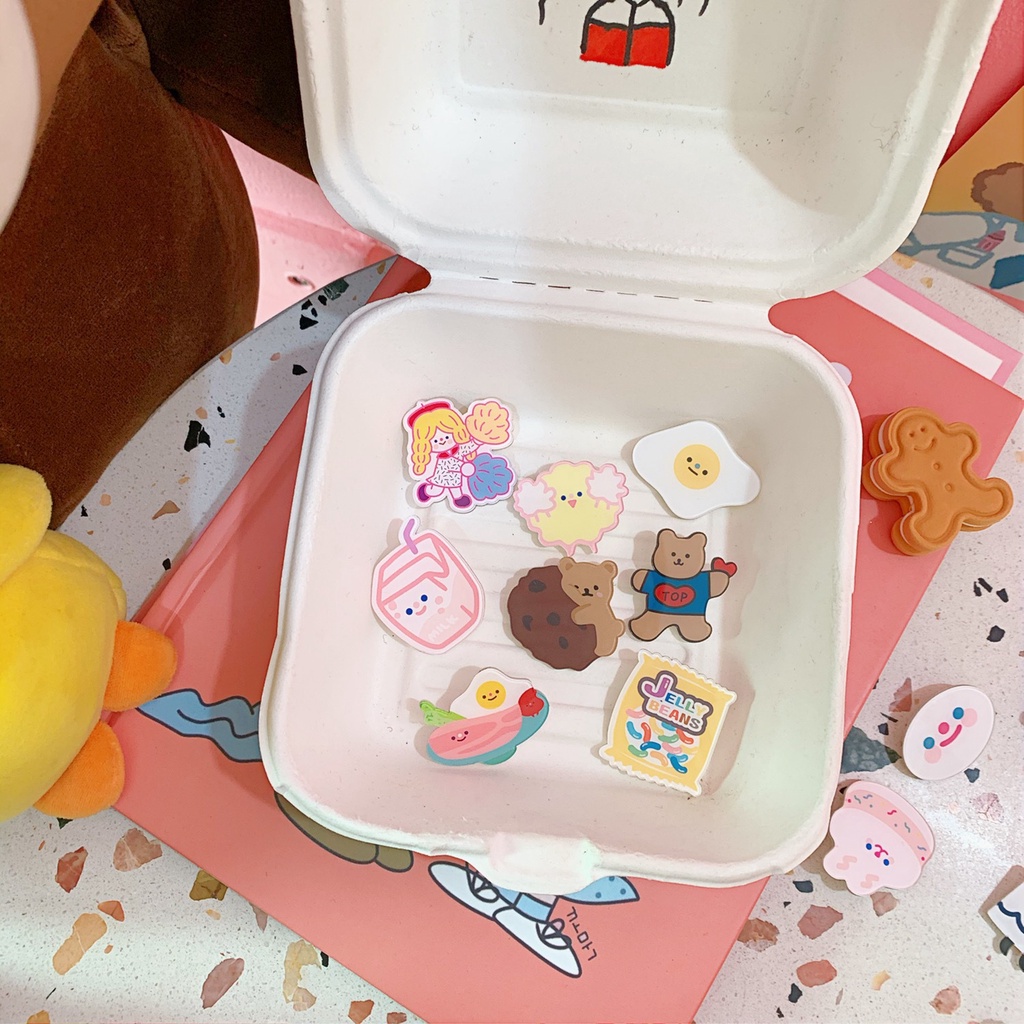 Cute Pin Brooch Bros Akrilik Korea Pin Tas Lucu Kartun Dari Hati Beruang Telur Rebus Yayli Lencana Tas Aksesoris -Doo