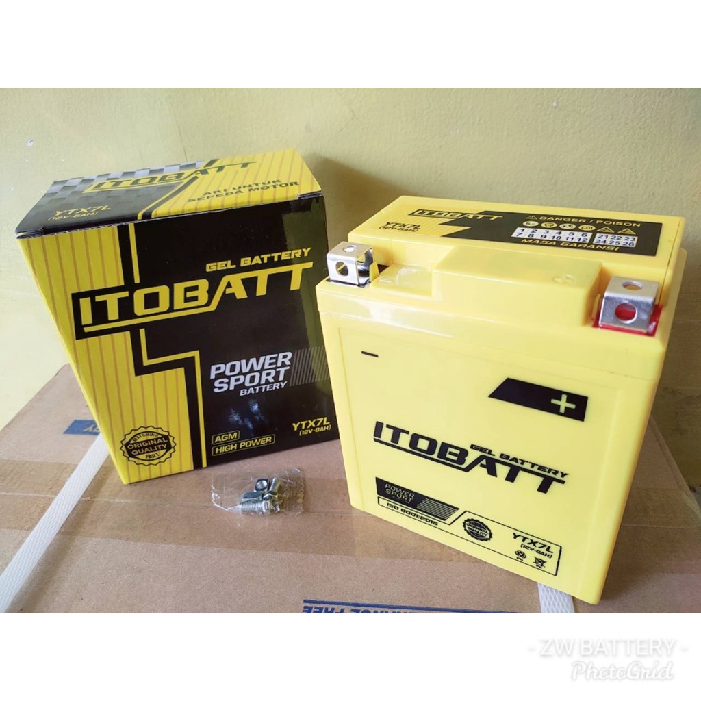 Aki Motor Xmax, Vespa Matic, Vespa s150, GTS, LXV YTX7L-BS ITOBATT