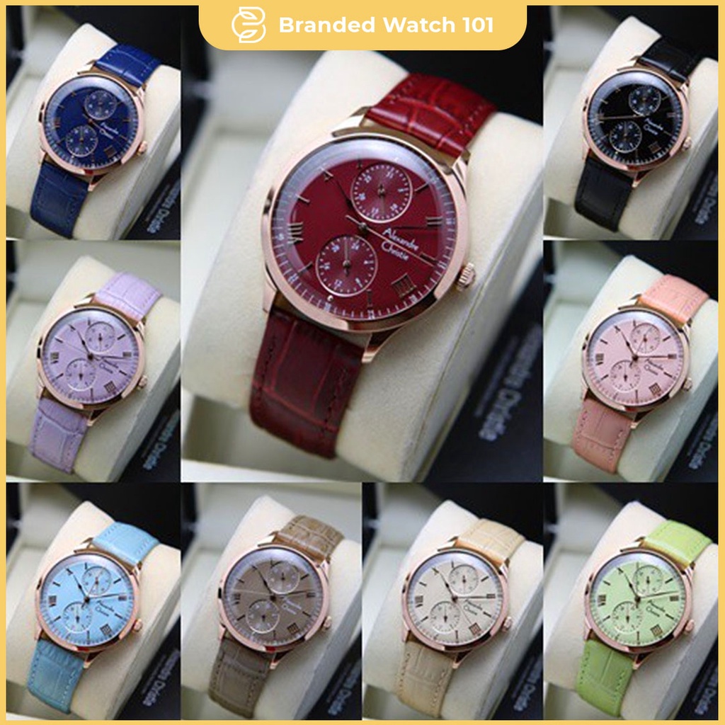 ORIGINAL Jam Tangan Wanita Alexandre Christie AC 2943 / AC2943 / 2943 Garansi Resmi 1 Tahun, Leather