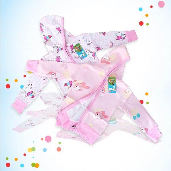 Jaket Bayi Resleting Kupluk Anak Bayi Laki-Laki Perempuan Import 1 2 Tahun TERMURAH RANDOM WARNA DAN MOTIF