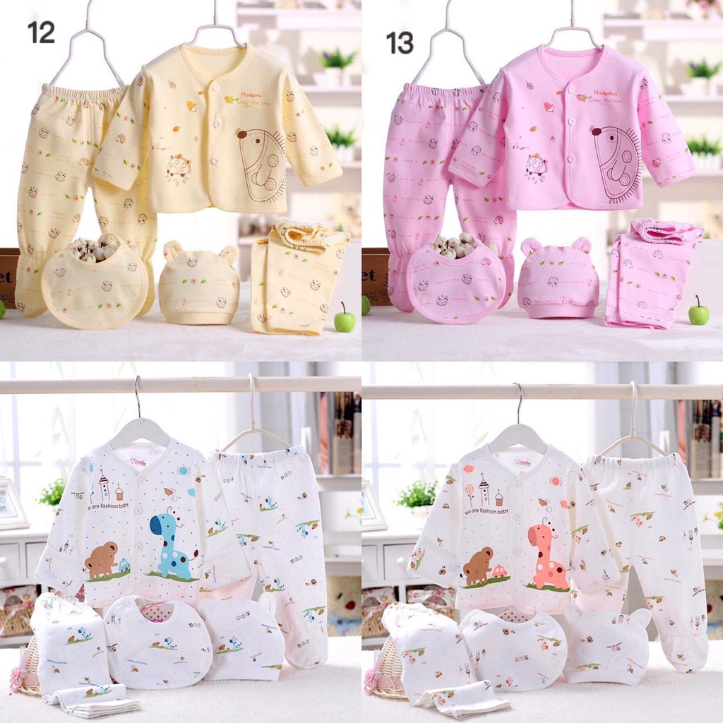 LID9038 - 5 in 1 Set Baju/ Piyama Baby Soft &amp; Comfortable Cotton