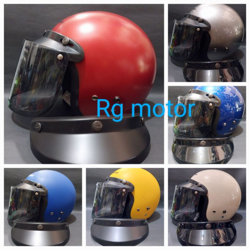 HELM CARGLOSS CFM POLOS FREE VISOR INJAK/HELM RETRO CARGLOSS CFM SOLID