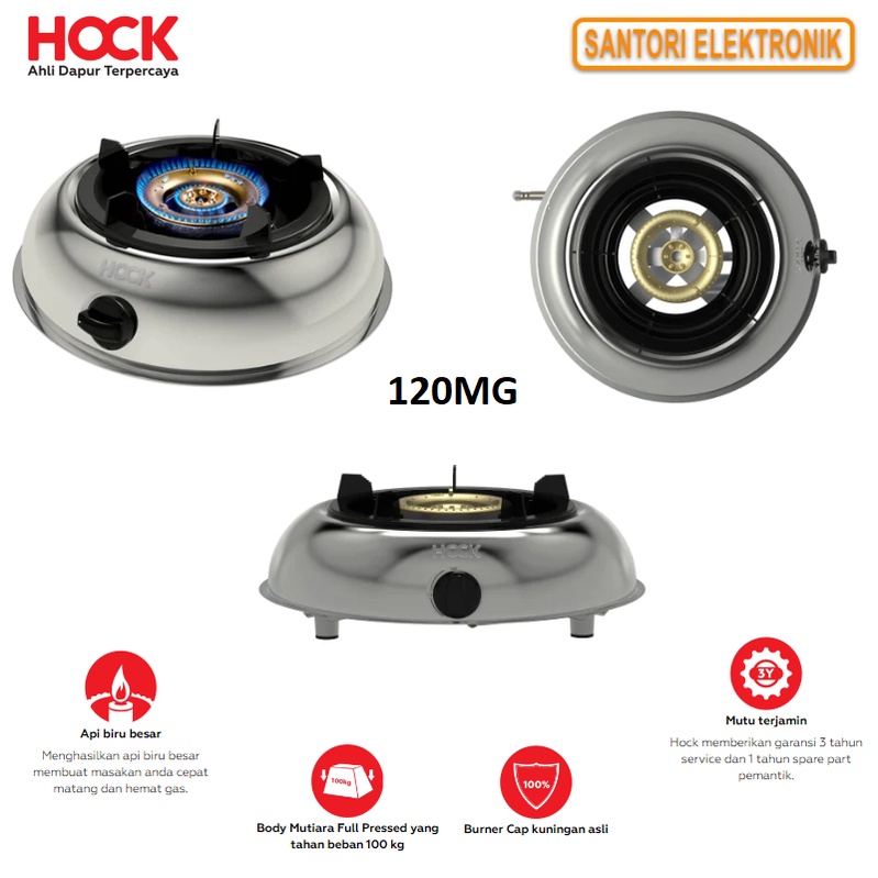KOMPOR GAS HOCK 1 TUNGKU 120MG STAINLESS