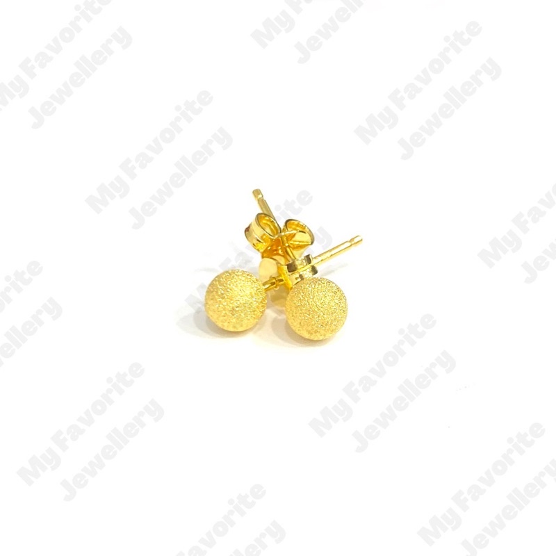 Giwang Bola Pasir Emas Asli Kadar 700