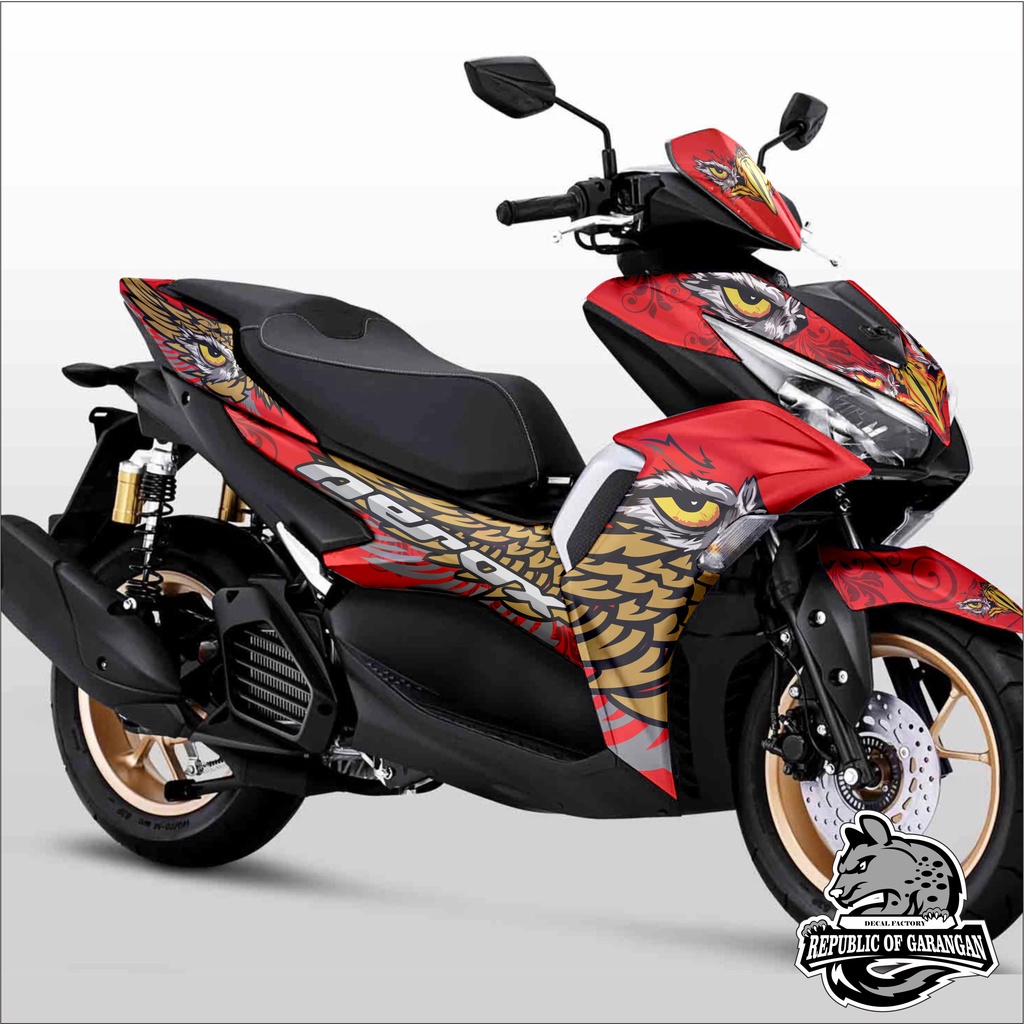 Stiker Decal Aerox New connected aerox VVA costum sticker motif elang full body