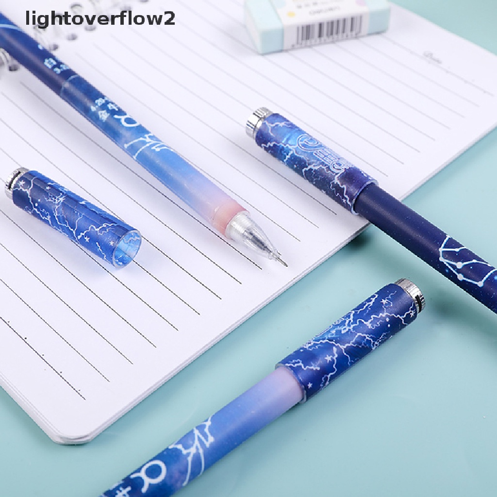 (lightoverflow2) 1pc Pulpen Gel Magnet Dengan Lampu Warna-Warni Untuk Pelajar